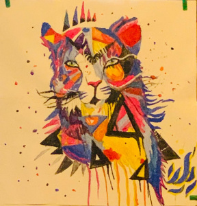 Рисунок "Тигр" в стиле экспрессионизм
