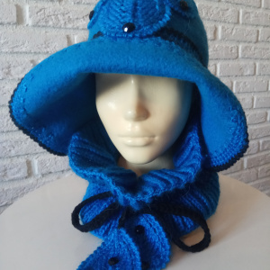 Комплект шляпка с шарфом 